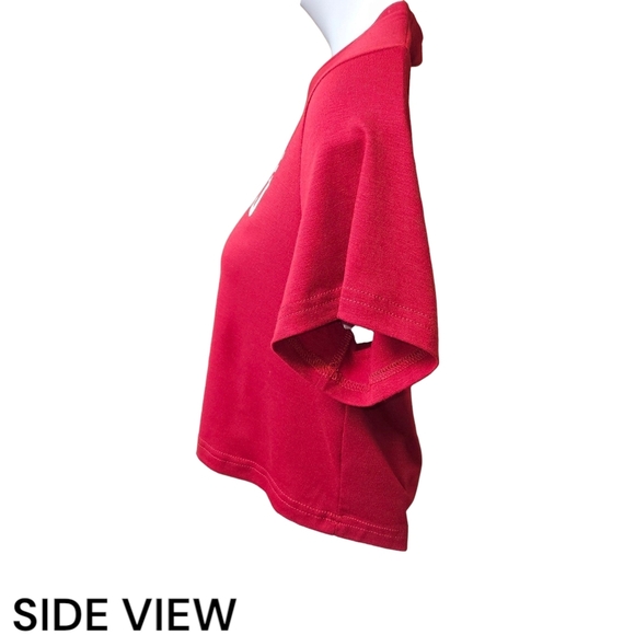 ROMWE Red Crop Top Short Sleeve - Picture 6 of 15